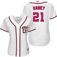 Washington Nationals #21 Tanner Rainey White Home Women's Stitched MLB Jersey