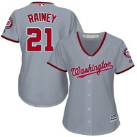 Washington Nationals #21 Tanner Rainey Grey Road Women's Stitched MLB Jersey