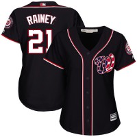 Washington Nationals #21 Tanner Rainey Navy Blue Alternate Women's Stitched MLB Jersey