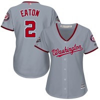 Washington Nationals #2 Adam Eaton Grey Road 2019 World Series Champions Women's Stitched MLB Jersey