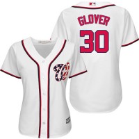 Washington Nationals #30 Koda Glover White Home Women's Stitched MLB Jersey