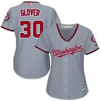 Washington Nationals #30 Koda Glover Grey Road Women's Stitched MLB Jersey