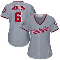 Washington Nationals #6 Anthony Rendon Grey Road 2019 World Series Champions Women's Stitched MLB Jersey