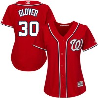 Washington Nationals #30 Koda Glover Red Alternate Women's Stitched MLB Jersey