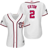 Washington Nationals #2 Adam Eaton White Home 2019 World Series Champions Women's Stitched MLB Jersey