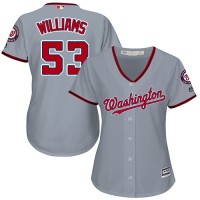 Washington Nationals #53 Austen Williams Grey Road Women's Stitched MLB Jersey