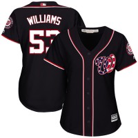 Washington Nationals #53 Austen Williams Navy Blue Alternate Women's Stitched MLB Jersey