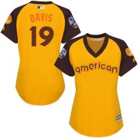 Baltimore Orioles #19 Chris Davis Gold 2016 All-Star American League Women's Stitched MLB Jersey