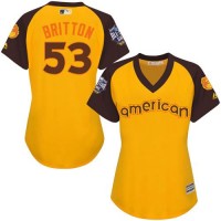 Baltimore Orioles #53 Zach Britton Gold 2016 All-Star American League Women's Stitched MLB Jersey