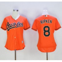 Baltimore Orioles #8 Cal Ripken Orange Women's Alternate Stitched MLB Jersey