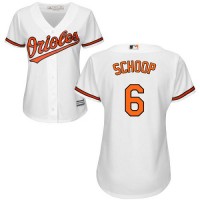 Baltimore Orioles #6 Jonathan Schoop White Home Women's Stitched MLB Jersey