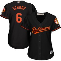 Baltimore Orioles #6 Jonathan Schoop Black Alternate Women's Stitched MLB Jersey