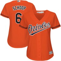 Baltimore Orioles #6 Jonathan Schoop Orange Alternate Women's Stitched MLB Jersey