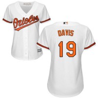 Baltimore Orioles #19 Chris Davis White Home Women's Stitched MLB Jersey