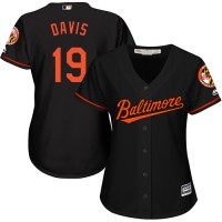 Baltimore Orioles #19 Chris Davis Black Alternate Women's Stitched MLB Jersey