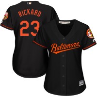 Baltimore Orioles #23 Joey Rickard Black Alternate Women's Stitched MLB Jersey