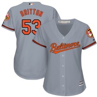 Baltimore Orioles #53 Zach Britton Grey Road Women's Stitched MLB Jersey