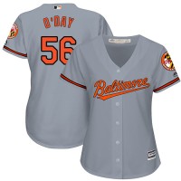 Baltimore Orioles #56 Darren O'Day Grey Road Women's Stitched MLB Jersey