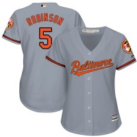Baltimore Orioles #5 Brooks Robinson Grey Road Women's Stitched MLB Jersey