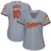 Baltimore Orioles #10 Adam Jones Grey Road Women's Stitched MLB Jersey