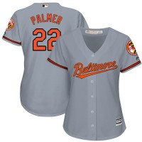 Baltimore Orioles #22 Jim Palmer Grey Road Women's Stitched MLB Jersey