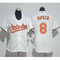 Baltimore Orioles #8 Cal Ripken White Home Women's Stitched MLB Jersey