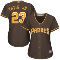 San Diego Padres #23 Fernando Tatis Jr. Brown Alternate Women's Stitched MLB Jersey