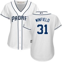 San Diego Padres #31 Dave Winfield White Home Women's Stitched MLB Jersey