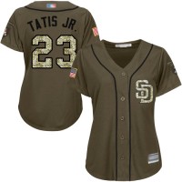San Diego Padres #23 Fernando Tatis Jr. Green Salute to Service Women's Stitched MLB Jersey