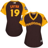 San Diego Padres #19 Tony Gwynn Brown 2016 All-Star National League Women's Stitched MLB Jersey