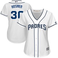 San Diego Padres #30 Eric Hosmer White Home Women's Stitched MLB Jersey