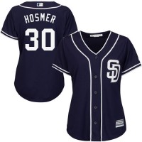 San Diego Padres #30 Eric Hosmer Navy Blue Alternate Women's Stitched MLB Jersey