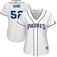 San Diego Padres #52 Brad Hand White Home Women's Stitched MLB Jersey