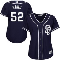 San Diego Padres #52 Brad Hand Navy Blue Alternate Women's Stitched MLB Jersey