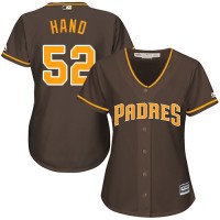 San Diego Padres #52 Brad Hand Brown Alternate Women's Stitched MLB Jersey