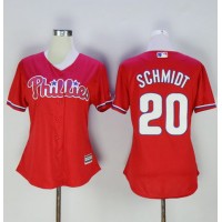 Philadelphia Phillies #20 Mike Schmidt Red Women's Alternate Stitched MLB Jersey
