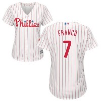 Philadelphia Phillies #7 Maikel Franco White(Red Strip) Home Women's Stitched MLB Jersey