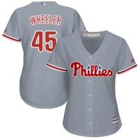 Philadelphia Phillies #45 Zack Wheeler Grey Road Women's Stitched MLB Jersey