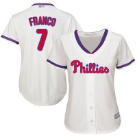 Philadelphia Phillies #7 Maikel Franco Cream Alternate Women's Stitched MLB Jersey
