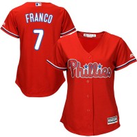 Philadelphia Phillies #7 Maikel Franco Red Alternate Women's Stitched MLB Jersey