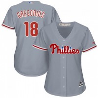 Philadelphia Phillies #18 Didi Gregorius Grey Road Women's Stitched MLB Jersey
