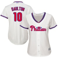 Philadelphia Phillies #10 Darren Daulton Cream Alternate Women's Stitched MLB Jersey