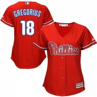 Philadelphia Phillies #18 Didi Gregorius Red Alternate Women's Stitched MLB Jersey