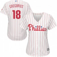 Philadelphia Phillies #18 Didi Gregorius White(Red Strip) Home Women's Stitched MLB Jersey