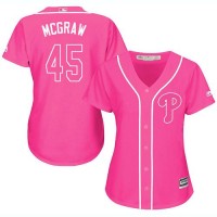Philadelphia Phillies #45 Tug McGraw Pink Fashion Women's Stitched MLB Jersey