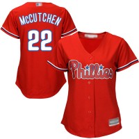 Philadelphia Phillies #22 Andrew McCutchen Red Alternate Women's Stitched MLB Jersey
