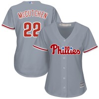 Philadelphia Phillies #22 Andrew McCutchen Grey Road Women's Stitched MLB Jersey