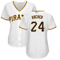 Pittsburgh Pirates #24 Chris Archer White Home Women's Stitched MLB Jersey