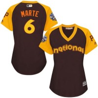 Pittsburgh Pirates #6 Starling Marte Brown 2016 All-Star National League Women's Stitched MLB Jersey