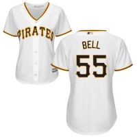 Pittsburgh Pirates #55 Josh Bell White Home Women's Stitched MLB Jersey